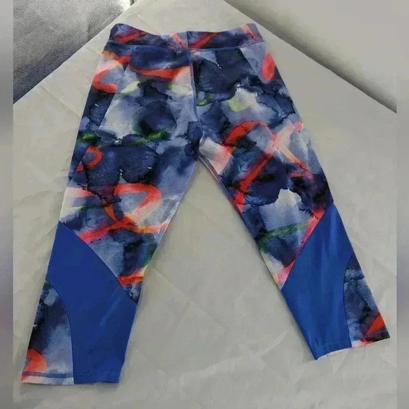 Adidas Colorful Printed Pull On Capri Leggings Girls Size XL 14-16 - Picture 5 of 8